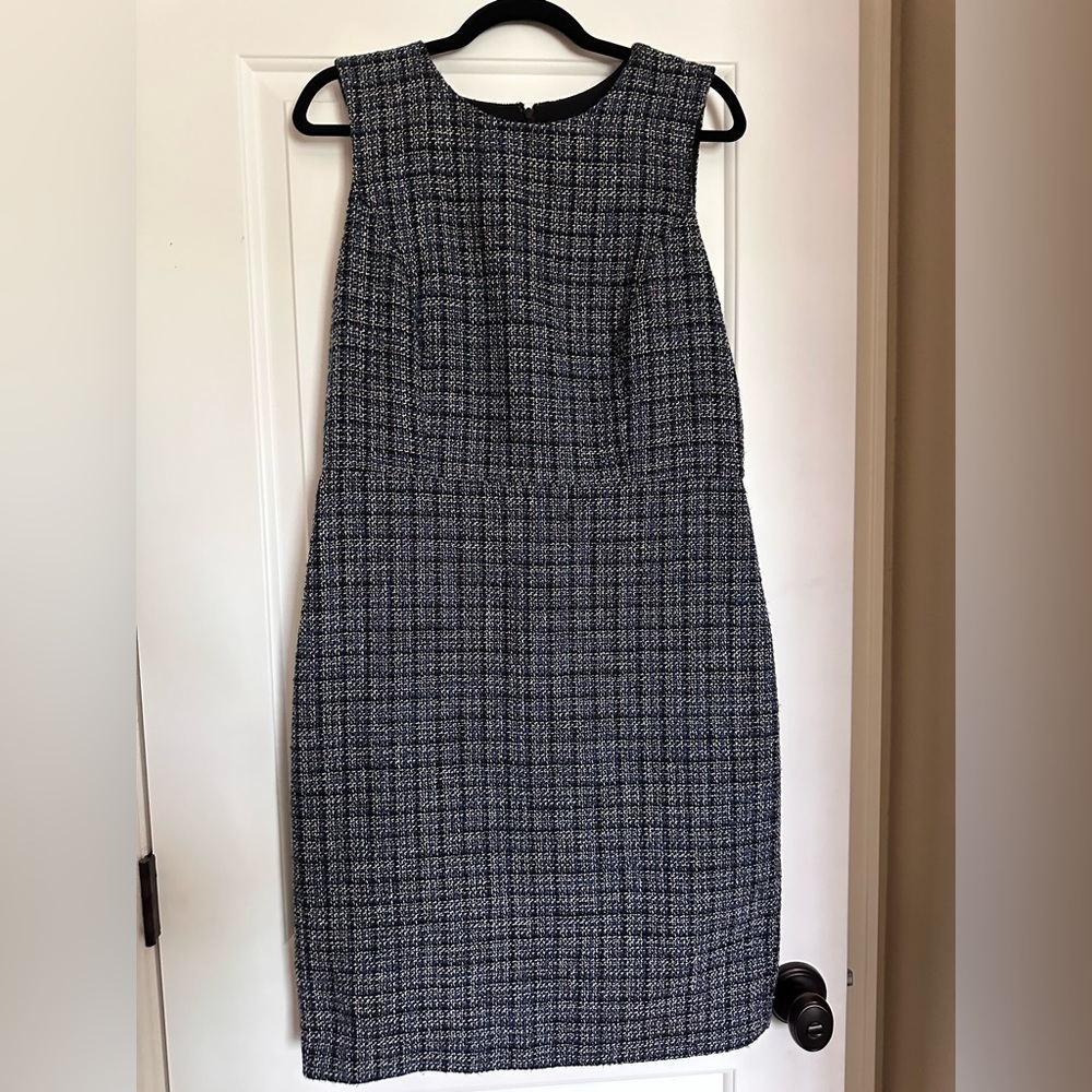 Banana Republic Black and White Tweed Midi Dress